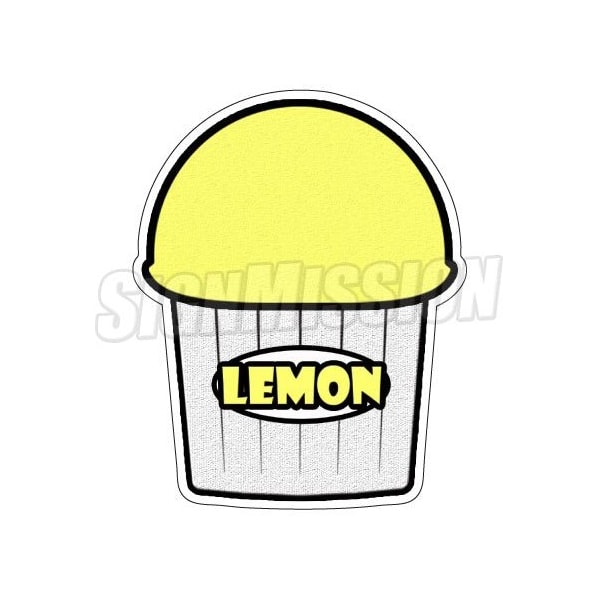 Signmission LEMON FLAVOR Italian Ice Decal shaved ice cart trailer stand sticker, D-DC-48-Lemon Flavor D-DC-48-Lemon Flavor - main